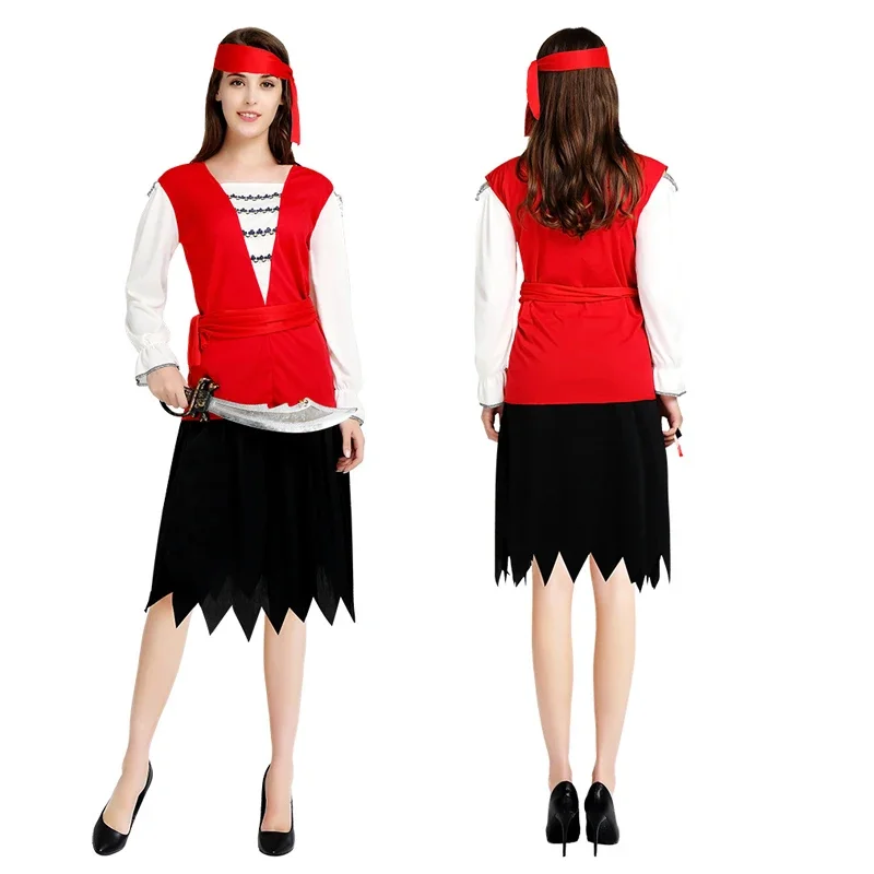 Medieval Pirate Costume Female Halloween Carnival Party Pirates of The Caribbean Cosplay Fancy Outfits