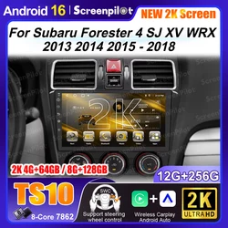 DVD Android 16 For Subaru Forester 4 SJ XV WRX 2013 2014 2015 - 2018 Multimedia NO 2DIN Radio Stereo Car  GPS Player Navigation