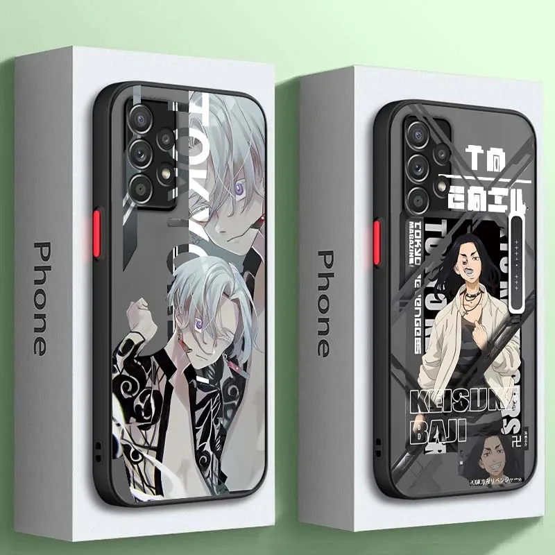 طوكيو المنتقمون أنيمي لسامسونج A73 A72 A71 A55 A54 A53 A52 A51 A35 A25 A15 A14 5G متجمد شفافة جراب هاتف