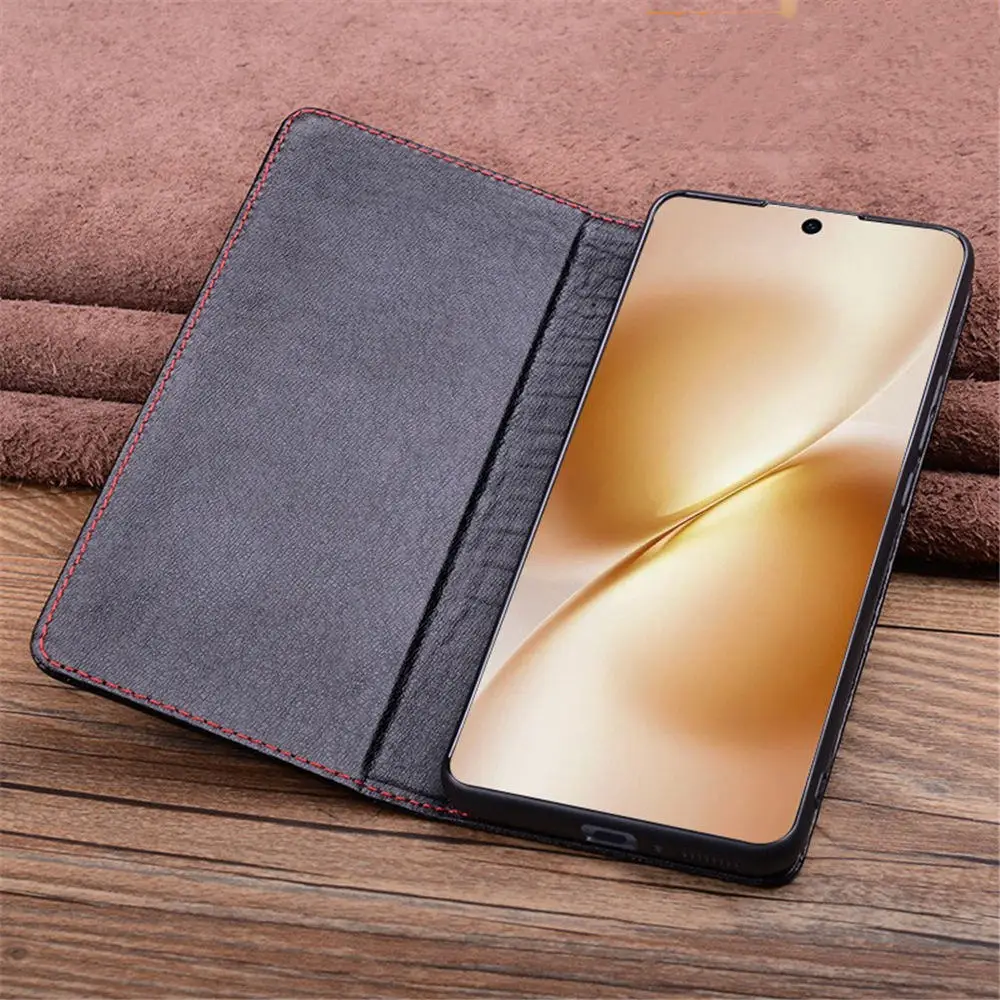 حافظة جلد البقر الطبيعي الفاخر لهاتف Vivo X200 Ultra X200S X200 Pro