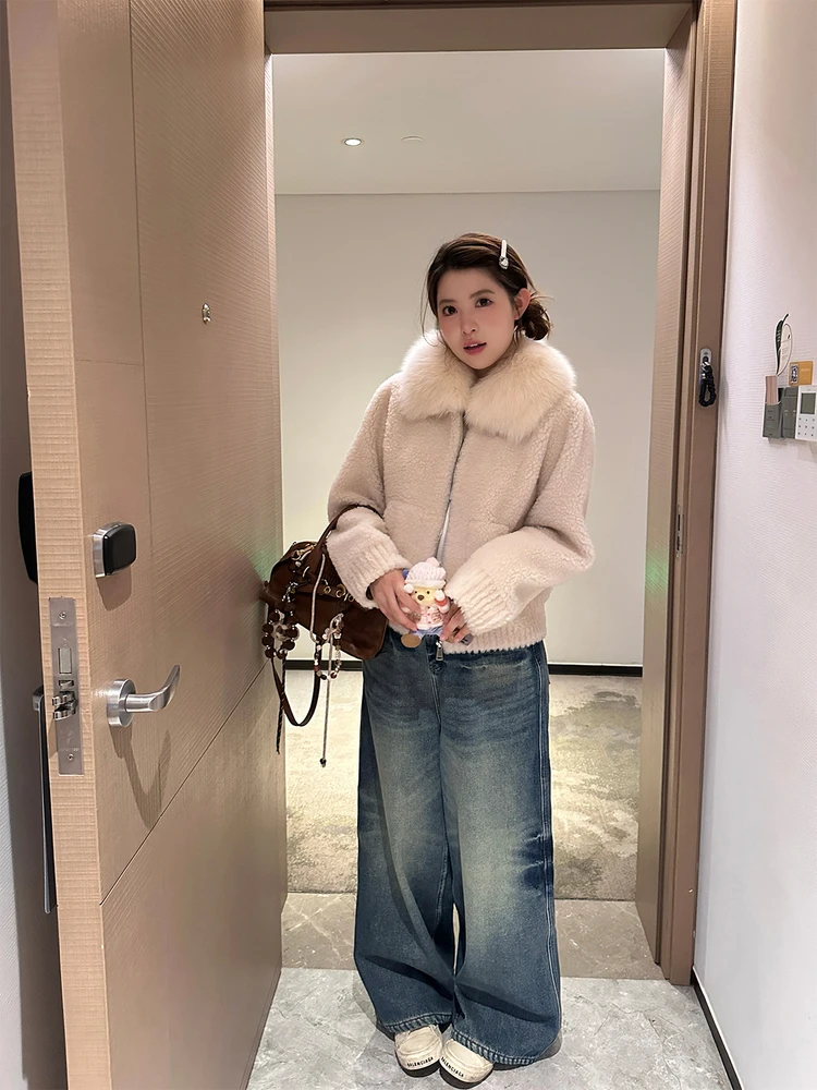 

Джинсы женские с высокой талией и широкими штанинами из денима Cloud Cosite, осенне-зимние, облегающие, длинные, для повседневной носки, из смесового хлопка