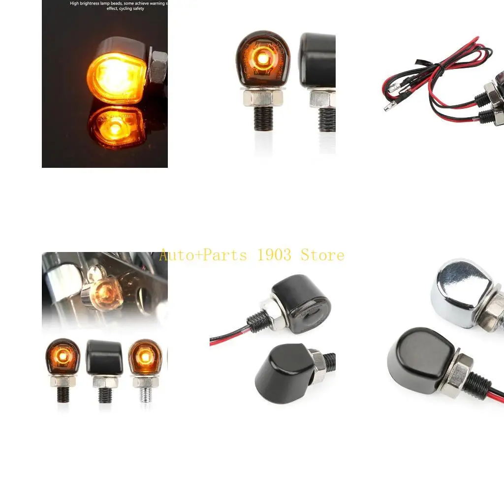 E21C Motorcycles Side Mirrors LED Turn Light Sequential Flowing 2pcs