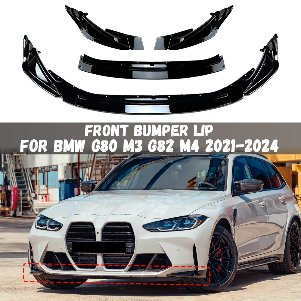 

For BMW G80 M3 G82 M4 2021 2022 2023 2024 Car Front Bumper Lip Body Kit Spoiler Splitter Bumper Canard Lip Accessories
