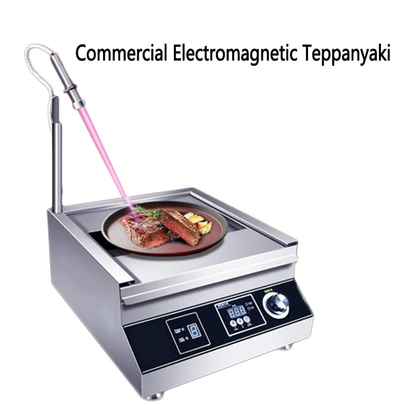 Commercial Electric Grill Barbecue Griddle Commercial Teppanyaki Equipment Stainless Steel Steak Grill Pan 5000W