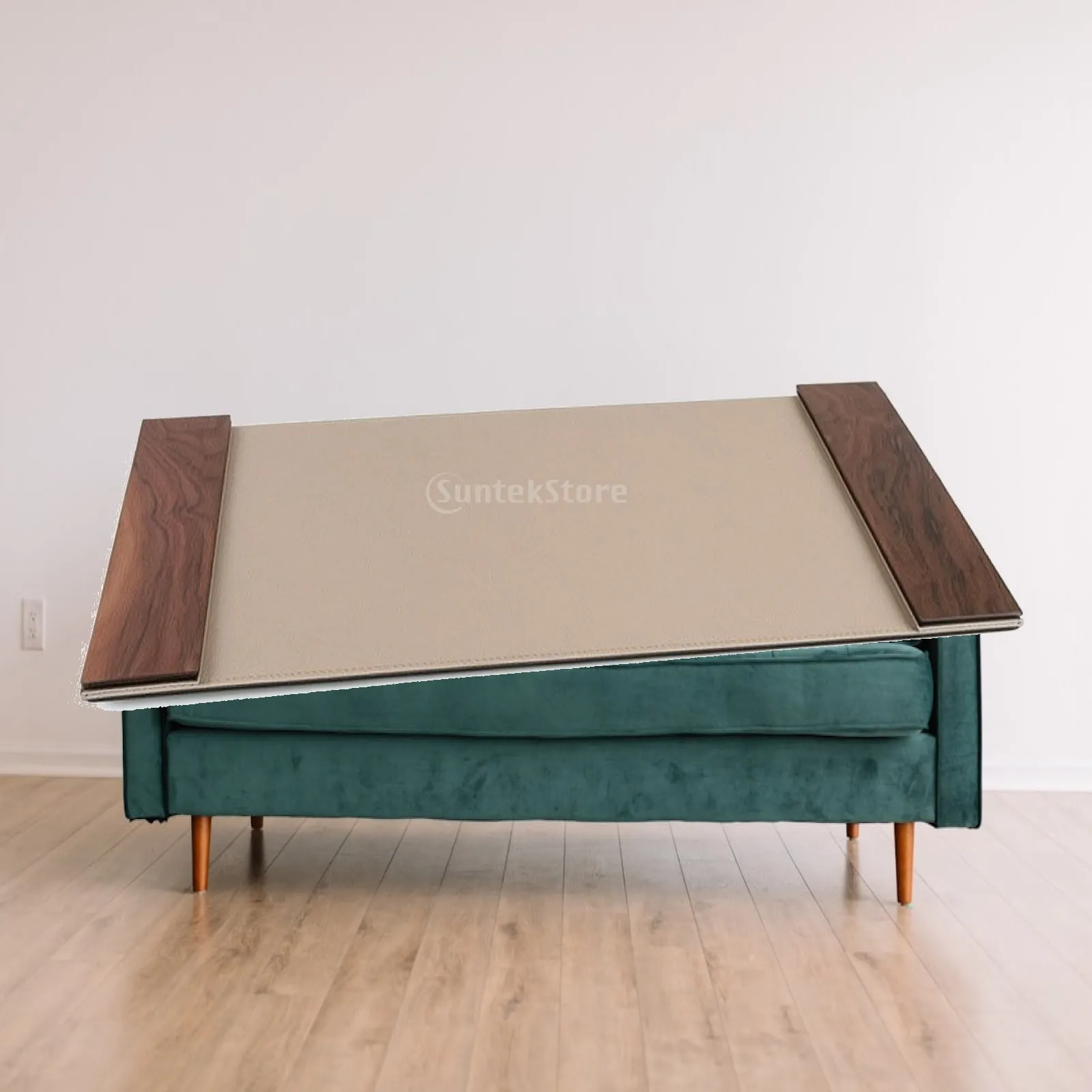 Desk Mat with Wood Panels Stain-Resistant Leather Desk Pad Table Protector Mat Large Non-Slip for Office, Laptop Workspace
