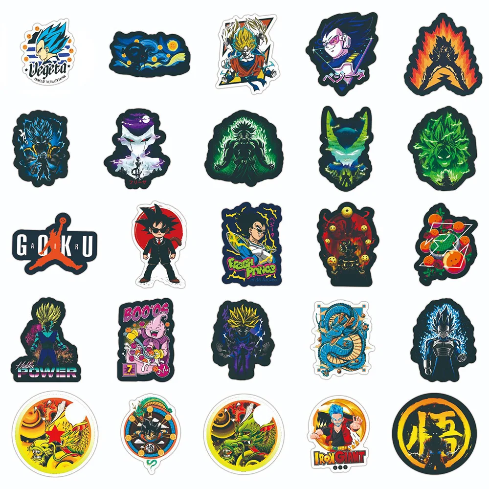 10/30/50pcs Dragon Ball Cool Anime Stickers Son Goku Super Saiyan Graffiti Kids Decals Toy Phone Suitcase Helmet Cartoon Sticker