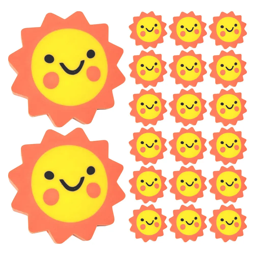 

50pcs Sunflower Eraser Cute Mini Cartoon Rubber for Kids Large Soft Novelty School Supplies Bulk Fun Stationery