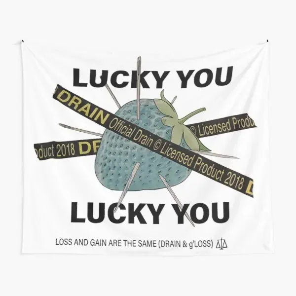 Bladee Drain Gang Lucky You Strawberry L  Tapestry Home Hanging Bedroom Room Wall Yoga Living Decoration Towel Travel Mat