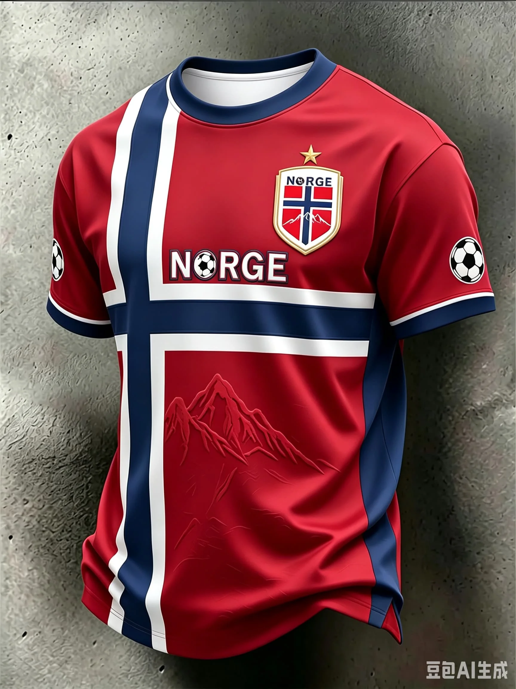 Men Norge Norway National Football Jersey Norwegian Flag Mountain Print Short Sleeve Soccer T Shirt Sports Fans Casual Tee Top