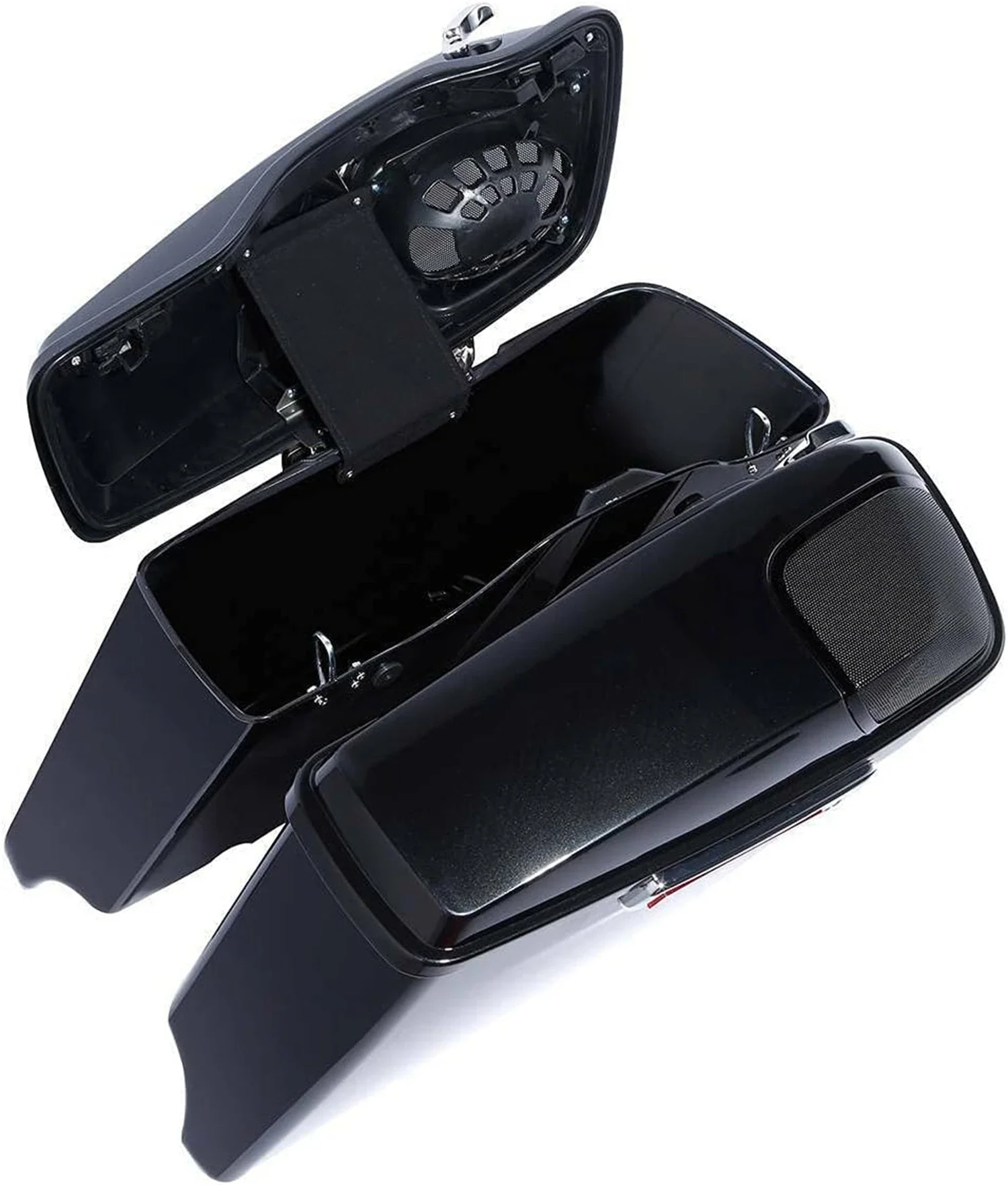 Motorcycle Hard ABS Saddle Side Bags Boxes Cases Saddlebags with Conversion Bracket For Harley Softail Custom Fat boy Deluxe