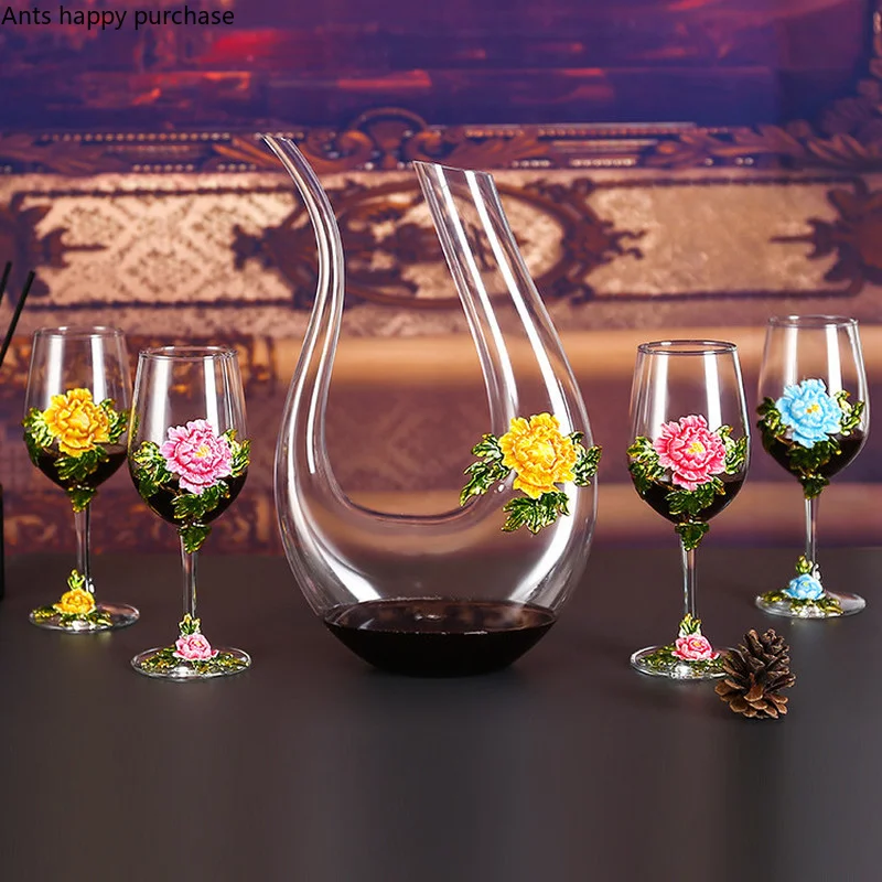 

Goblet Red Wine Glass Set Crystal Glass Goblet Wine Decanter Flagon Wine Dispenser Barware Bar Sets Wine Set Exquisite Gifts