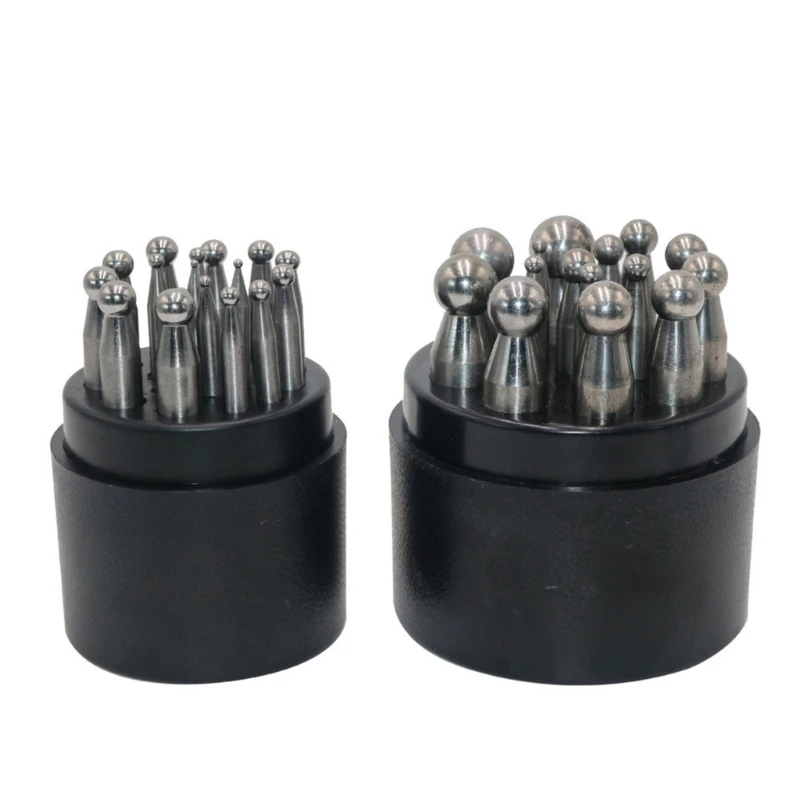 P9FE Schmuckmacher-Stahlstanzer-Set, 15/17-teilig, gehämmertes Metall-Stanzwerkzeug mit Koffer – Detail 1