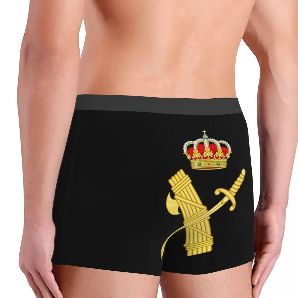 Custom Emblem Of The Spanish Civil Guard Boxers Shorts Panties Male Underpants Stretch Spanish Coat Of Arms Briefs Underwear