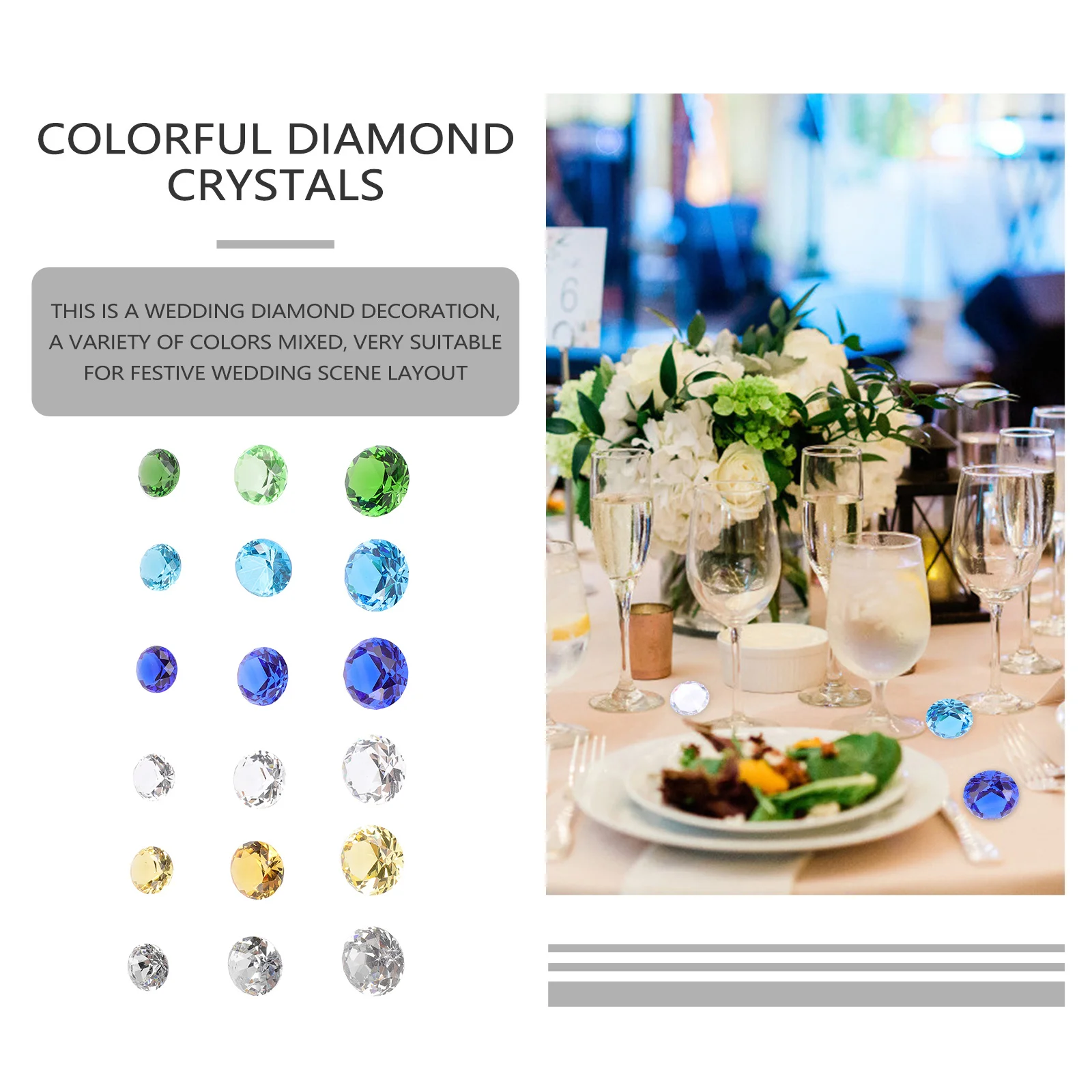 

18Pcs Diamond Crystals Multicolor Vase Fillers Treasure Jewels Chest Hunt Party Decorations Diamond Crystals Treasure Gems