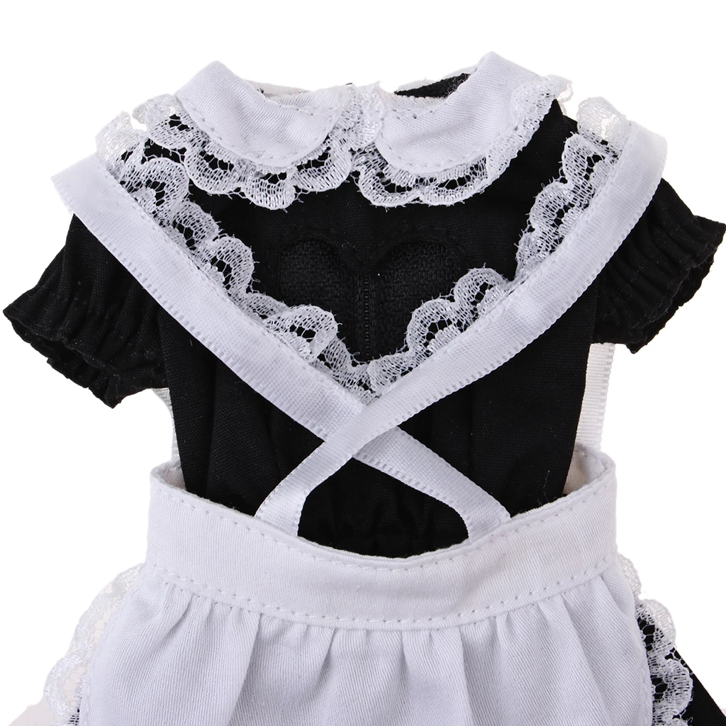 

1 6 Scale Action Figure Clothes Black and White Maid Dress with Stockings for 12 Inch Female Collection