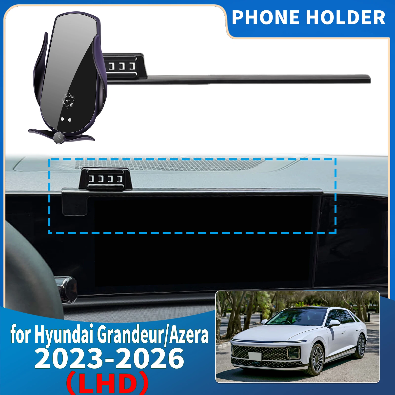 

for Hyundai Grandeur Azera GN7 2023-2026 Integrated Screen Mount Phone Holder Mount Car accessoires