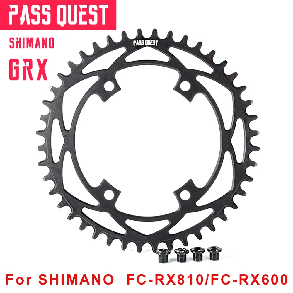 

PASS QUEST круглая Звездочка 110 BCD для Shimano, Звездочка для гравия GRX FC RX810 RX600 36 38 40 42 44 46 48 50 52T, звездочка, Звездочка для дорожного велосипеда