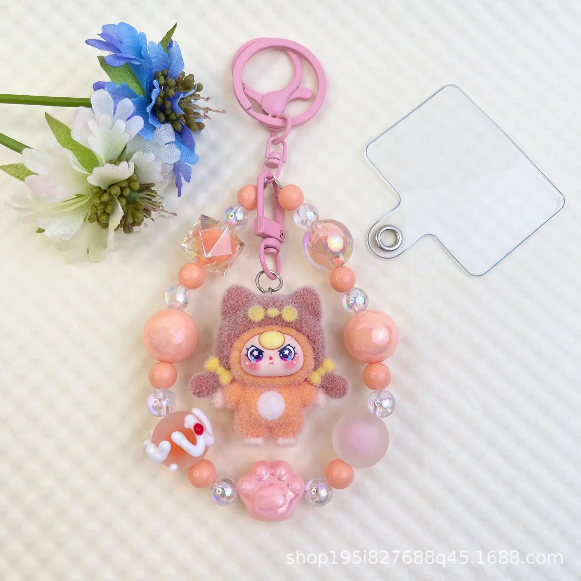 1PCSCreative الكرتون قبعة فتاة سلسلة هواتف محمولة مطرز حقيبة سلسلة المفاتيح ألعاب من نسيج مخملي ملحق سلسلة المفاتيح