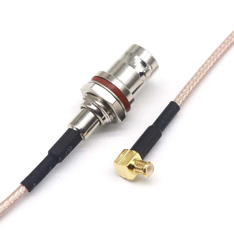 Antenna adapter cable BNC waterproof female connector to MCX male elbow connector Ultrasonic flaw detection RF antenna feeder