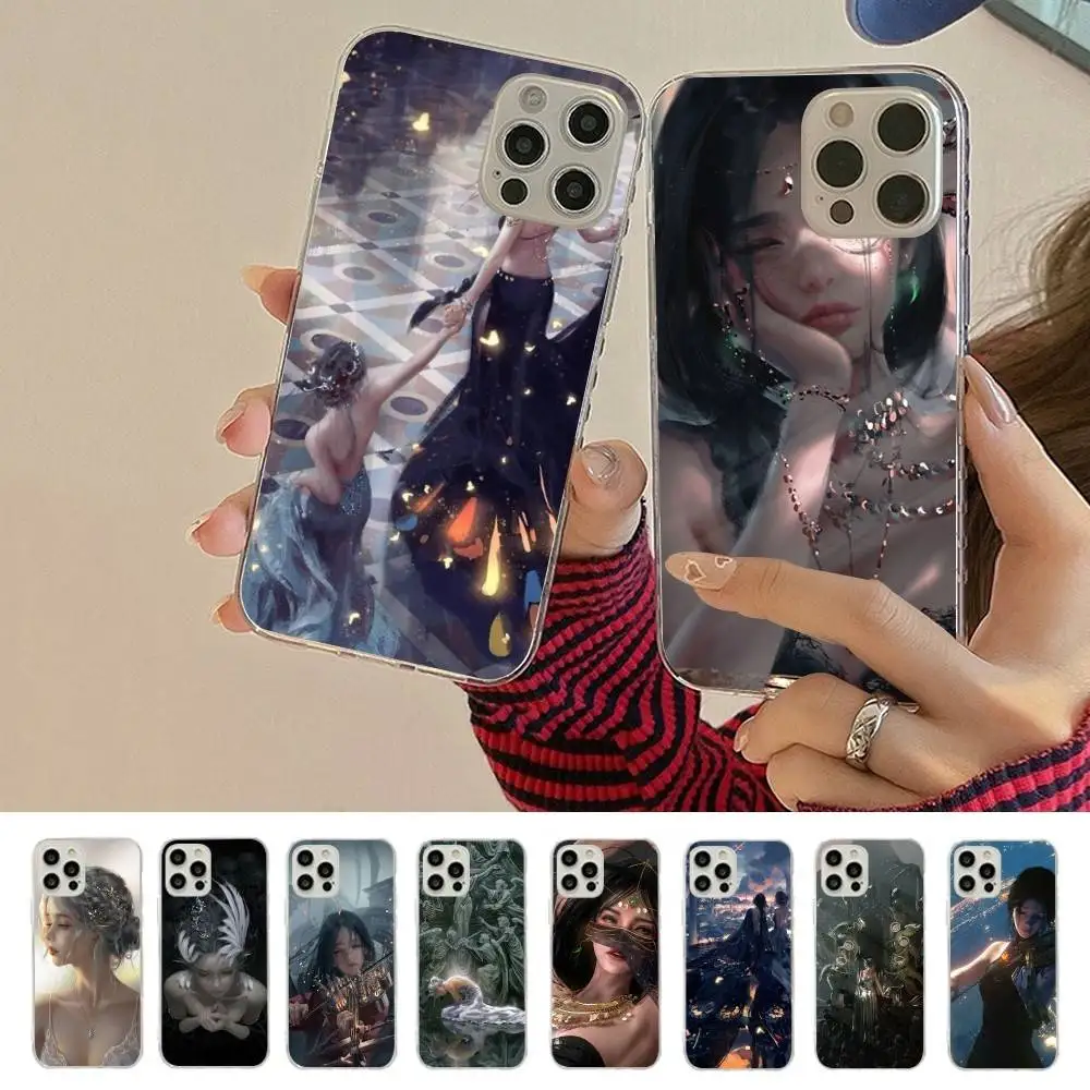 Artbook Ghostblade Wlop Art Phone Case For IPhone 11 13 16 12 17 14 15 Pro Max Plus Soft Clear Back Cover Coque