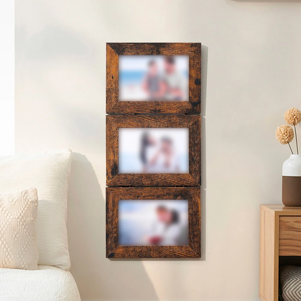 1pc 3-Folding Picture Frame Hinged Photo Frames Removable Back Panel With Snap-on Clips For Weddings Desktop Display Gifting
