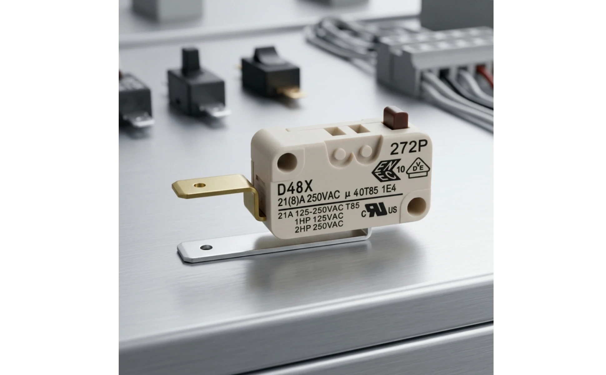 Microswitch with Actuator Compact Rectangular Microswitch Limit Switch Snap Action Mechanical for Technicians, Control Panels Microswitch with Actuator Compact Rectangular Microswitch Limit Switch Snap Action Mechanical for Technicians, Control Panels