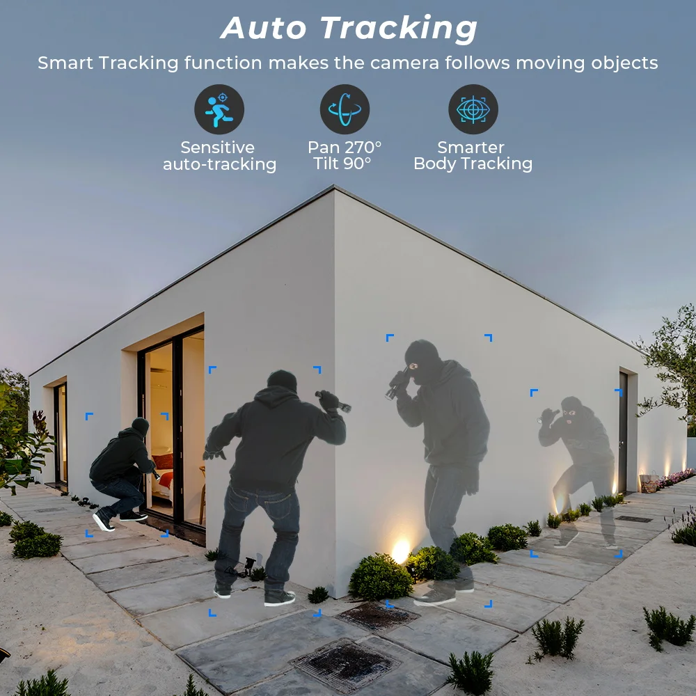 8MP 4K iCSee Wifi Camera Outdoor Dual lens Dual Screen Ai Human Detection Auto tracking Security Protection IP Wifi Surveillance image 5