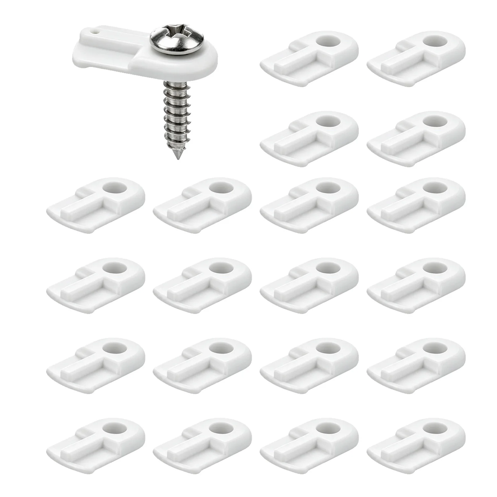 12 30 50 Pcs White Window Screen Clips With Screws Nylon And Steel Fixing Clamp For Home Awning Storm Door Installation Tool Set