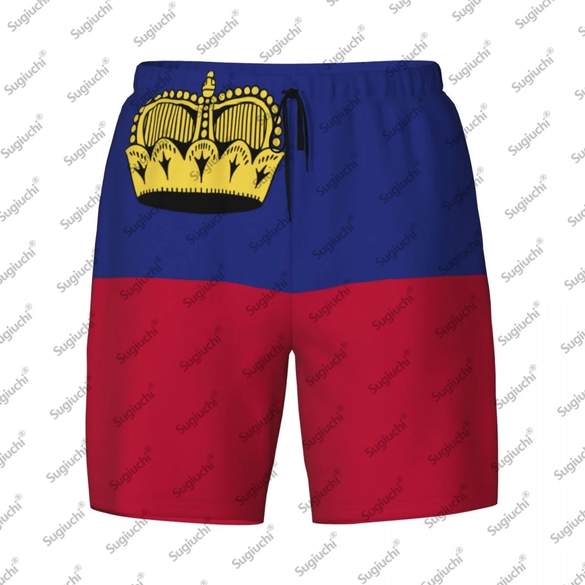

2025 Liechtenstein Флаг Верх с 3D принтом Мужские плавки Гавайский купальный пляж 2 в 1 Быстросохнущие летние шорты для плавания с карманом