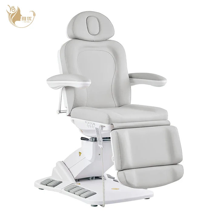 

Luxury Grey 4 Motor Beauty Massage Bed With Foot Control For Tattoo And Facial