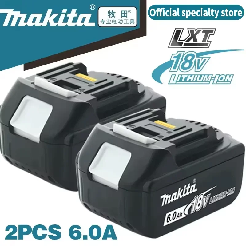 

2025 Makita 18V 6000mAh Rechargeable Power Tools Battery With LED BL1830 BL1850 BL1860 Battery Charger Set With Working Light