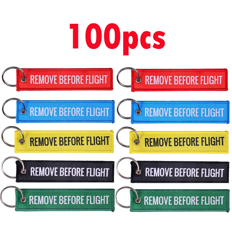 

100Pcs Remove Before Flight Airworthy Tag Key Chains Fashionable Keyring for Aviation Tags OEM Key Chains Fashion Jewelry