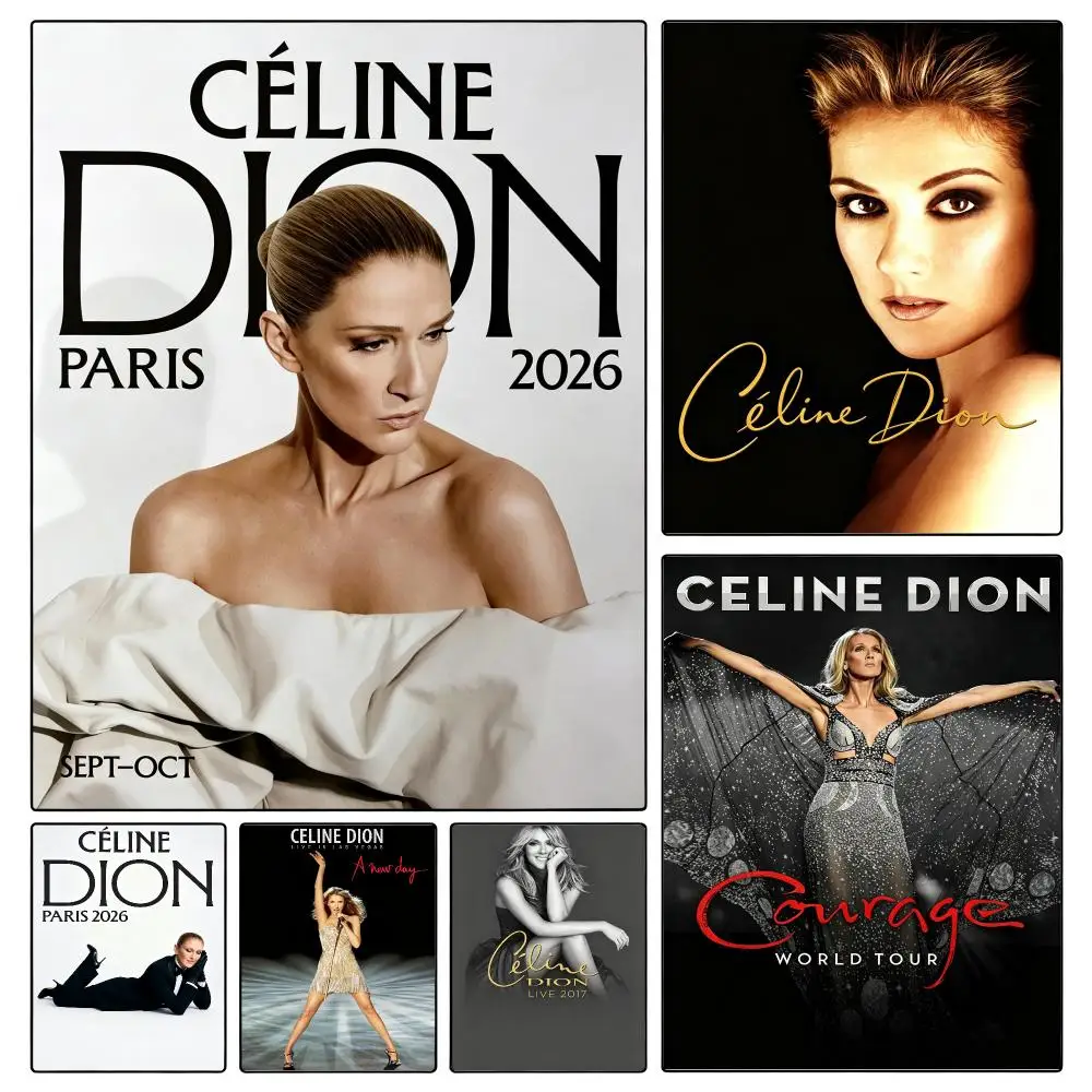 music Celine Dion Poster Poster Waterproof HD Unframed Self‑Stick Decor Wall Art for Home Room Decoration Gift