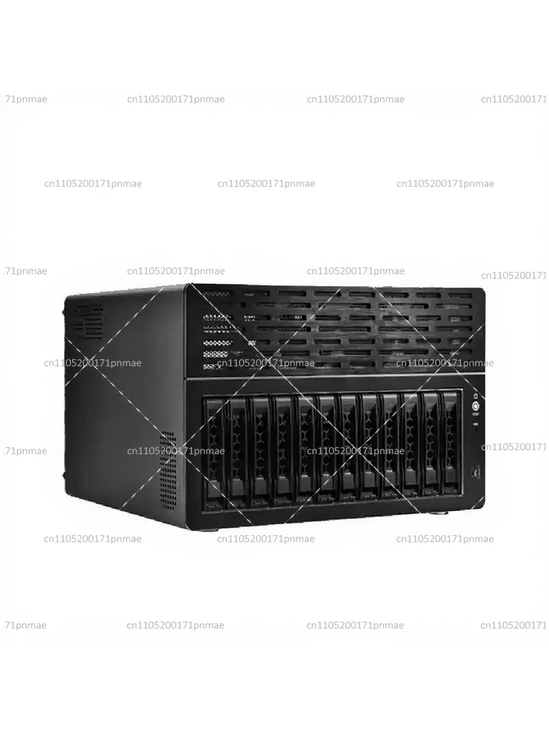 12 Bay NAS Storage Server Chassis ATX Motherboard Support Half Height PCIE 1U Redundant PSU Hot Swap