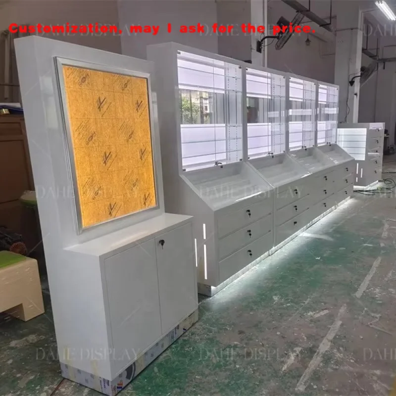 Custom.A مجموعة متنوعة من الخيارات لمتجر البصريات رفوف تزيين عرض عداد زجاجي قابل للقفل #1