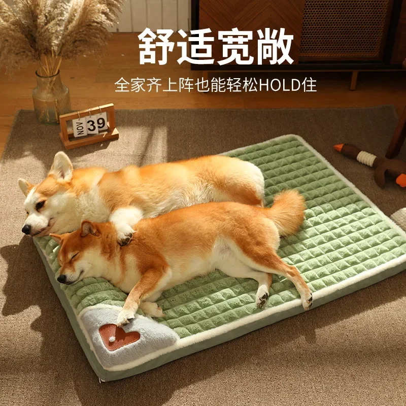 ฤดูหนาว WARM Dog MAT โซฟาหรูหราสําหรับสุนัขขนาดกลางขนาดเล็กลายสก๊อตสําหรับแมวสุนัข Fluff Sleeping ที่ถอดออกได้ล้างทําความสะอาดได้เตียงสัตว์เลี้ยง