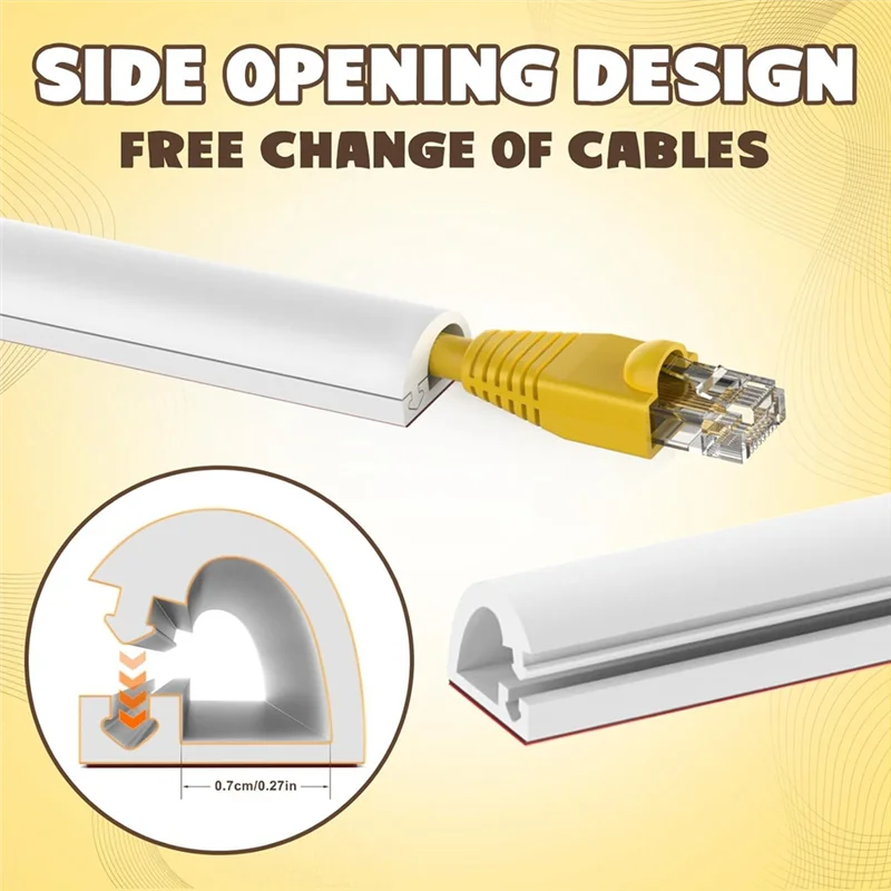 LJL Cable Raceway 2Pcs 118 Inch Wall Cord Hider Self Adhesive Cable Hider Cord Cover For Wires,Flexible Wire Cover