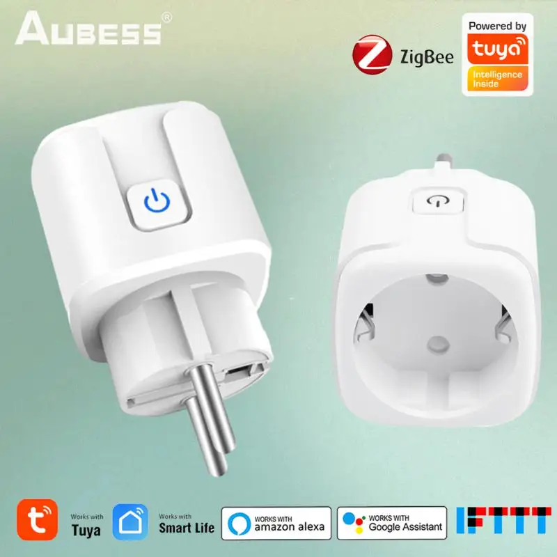 

Tuya Zigbee Smart Plug 20A EU Smart Socket With Power Monitoring Timing Function Voice Control With Alexa/Google Home Yandex