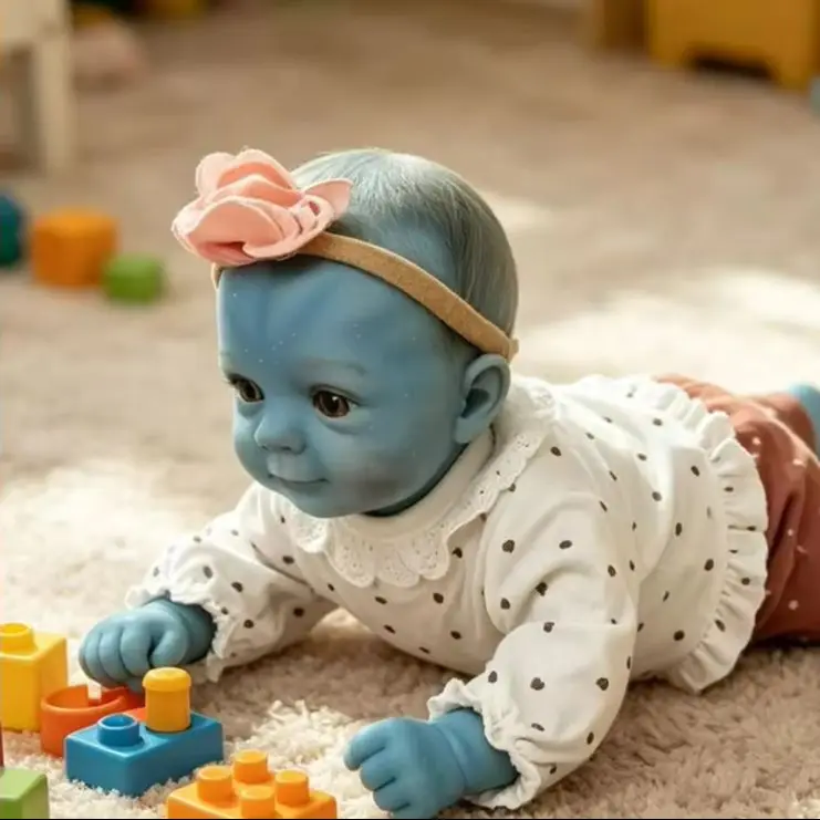 

Кукла-реборн для новорожденных девочек Felicia, 45 см - Мягкая на ощупь, с 3D-эффектом голубой кожи, коллекционная игрушка, особый подарок для младенцев