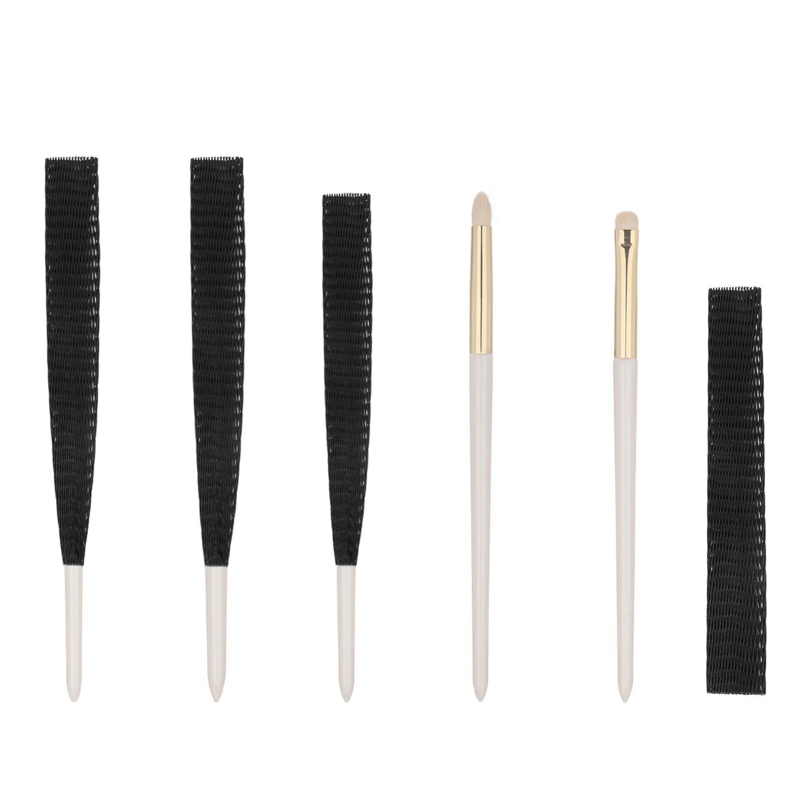 50Pcs Makeup Brush Mesh Cover Brush Protector Black Elastic Net Sleeve Guards Travel Storage Reusable