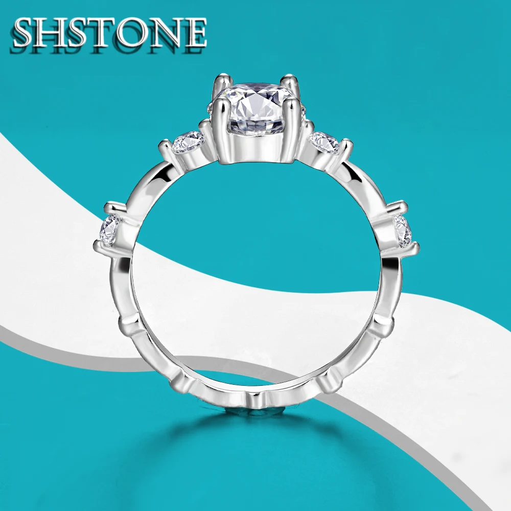 

SHSTONE D Color VVS1 Moissanite Ring for Women Wedding Bands Jewely with Certificete 925 Sterling Sliver Engagement Rings Gifts