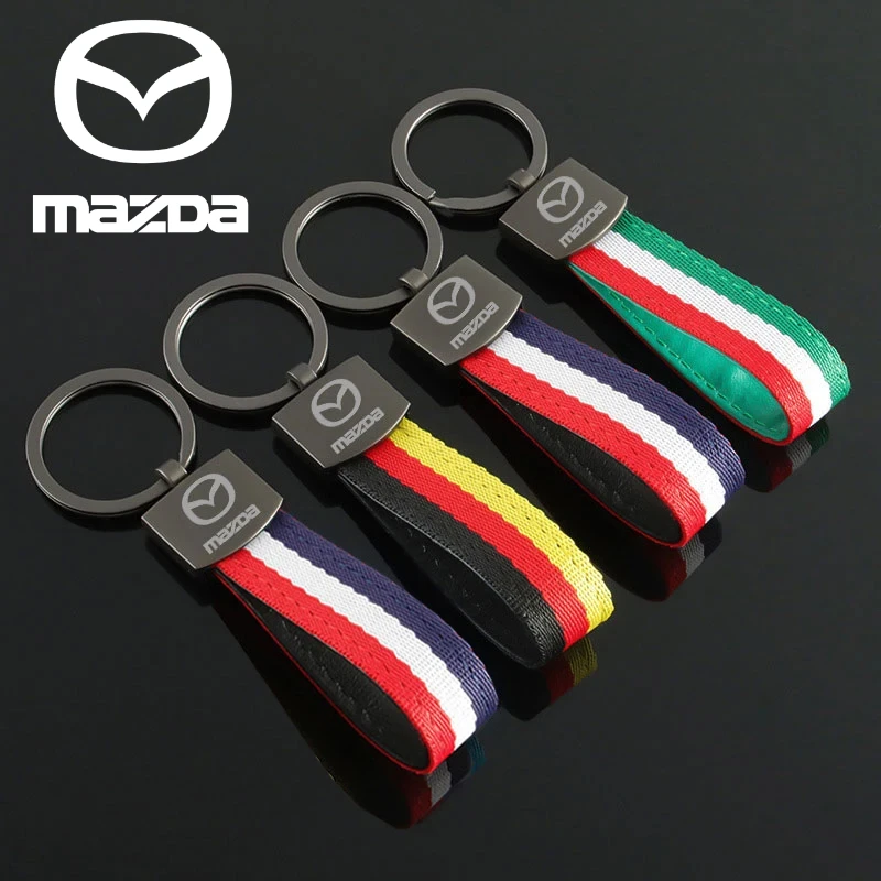 Car Keychain Organizer Nylon Key Ring Holder for Mazda MX5 CX4 CX5 RX7 Atenza Axela 3 2 5 CX3 MX3 CX9 CX7 RX8 Protege Speed 6