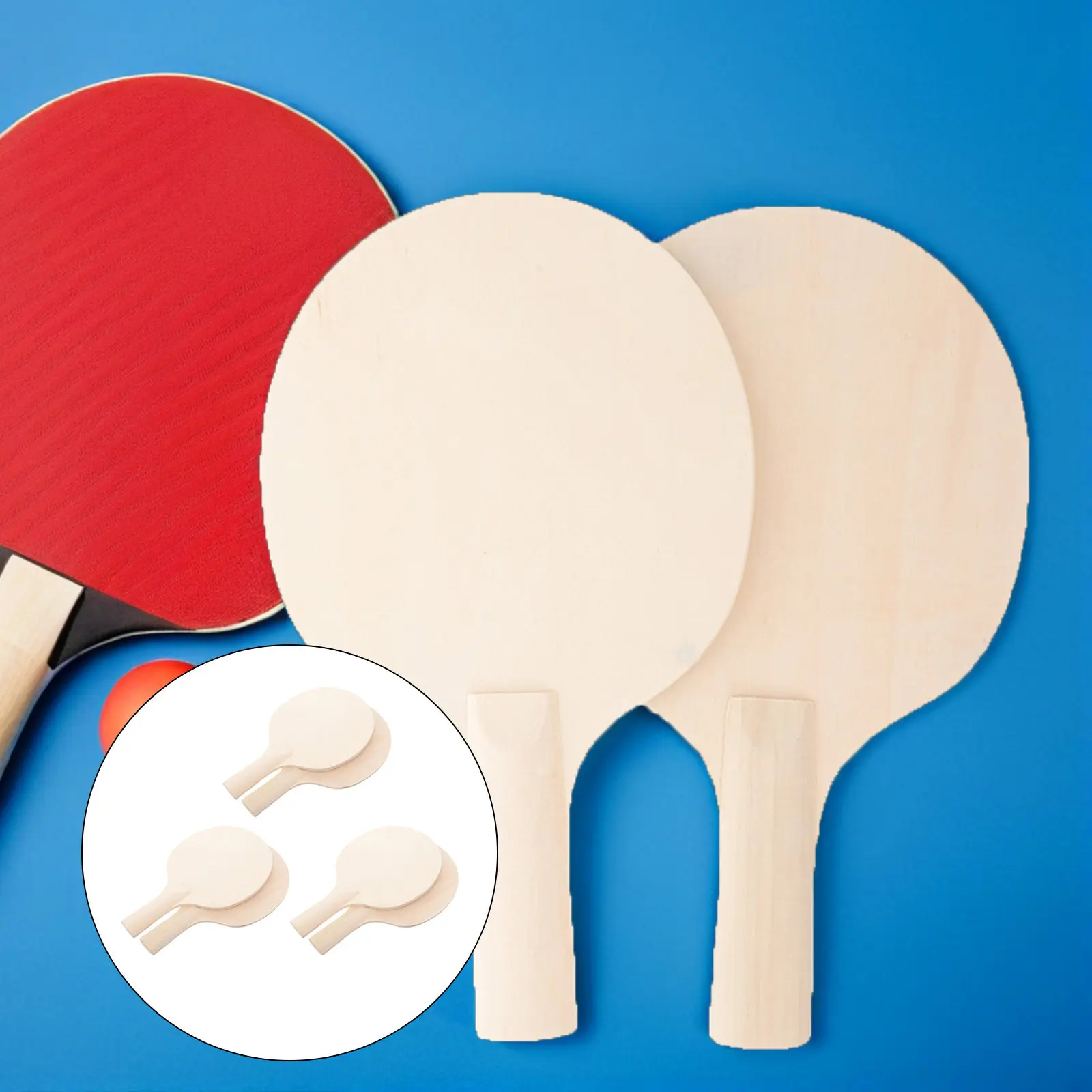 

6Pcs DIY Table Tennis Paddle Blanks Wooden Unfinished Craft Paddles with Grip for Sports Games Custom Art Painting Commemorative