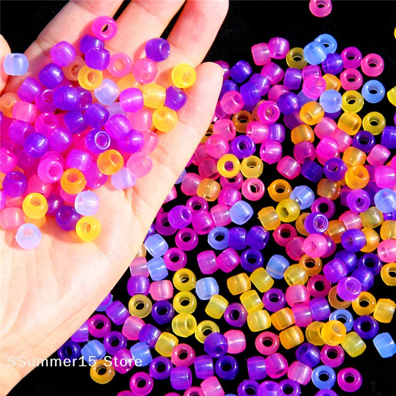 【R】100pcs Color Changing UV Beads Mixed Color Glow In The Dark Beads DIY Jewelry Making Bracelets Necklace view 6