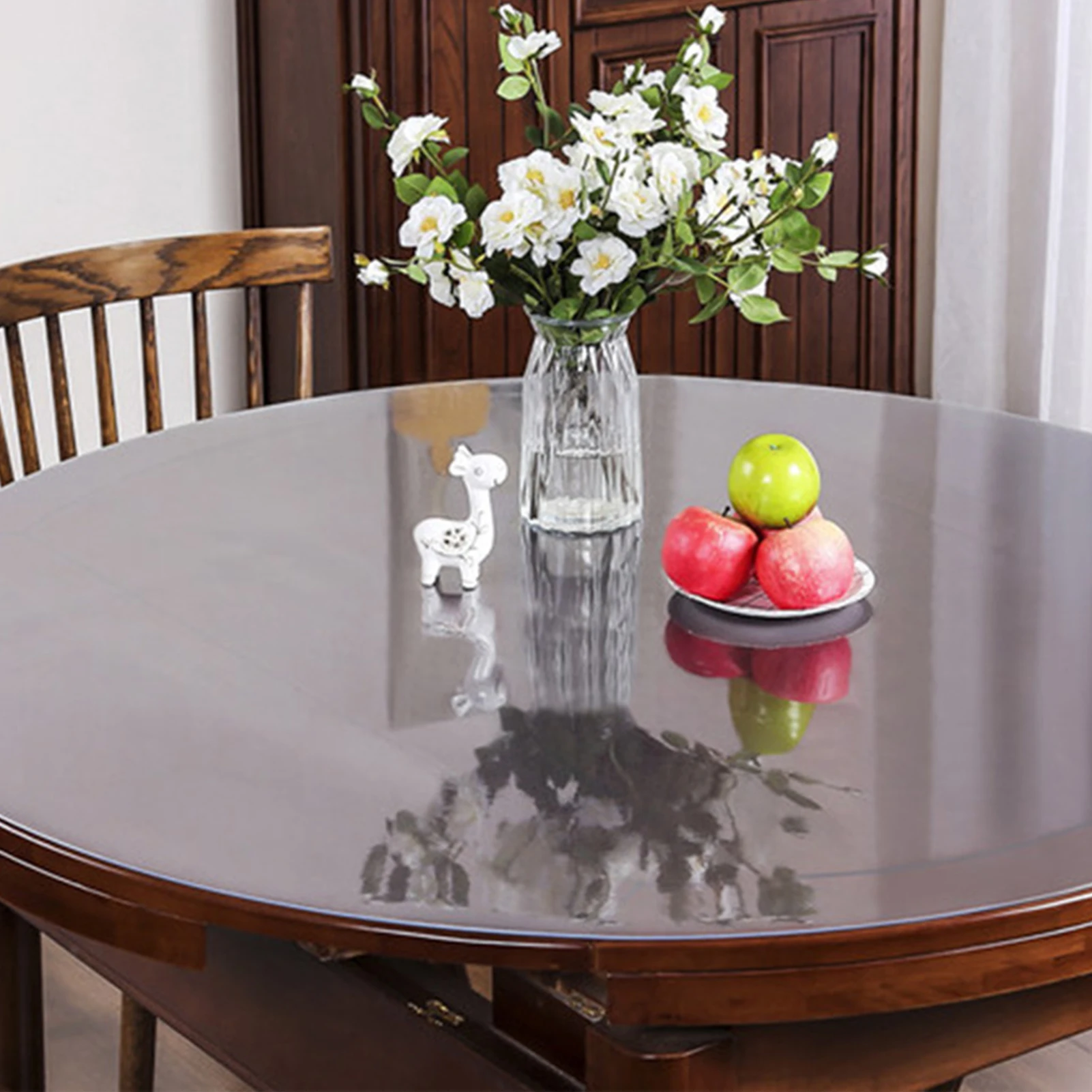 1.8mm Thicked PVC Table Cloth Transparent Dinning Table Wooden Furniture Soft Glass Waterproof Oilproof Protective Covers