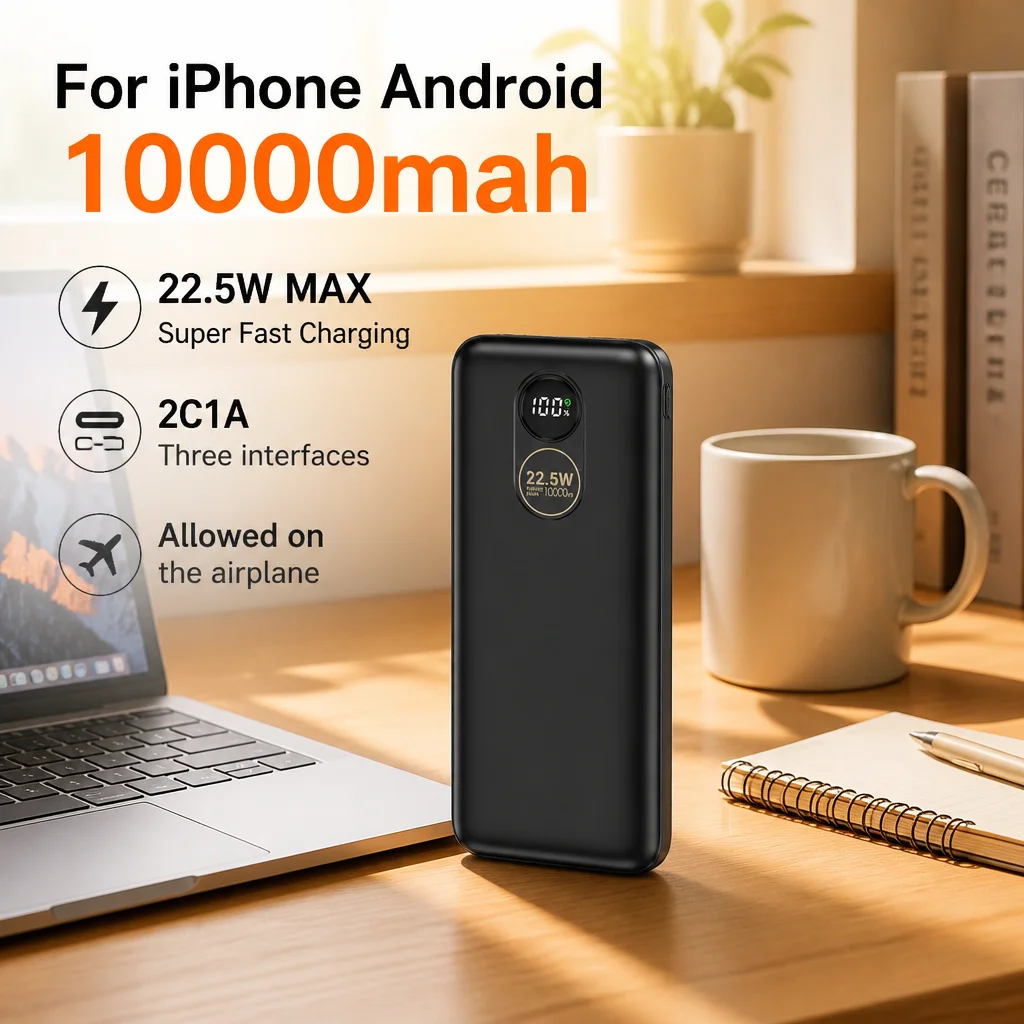 Power Bank Mini Compact 5000mAh Portable External Charger Battery Compatible With iPhone Android Mobile Phone