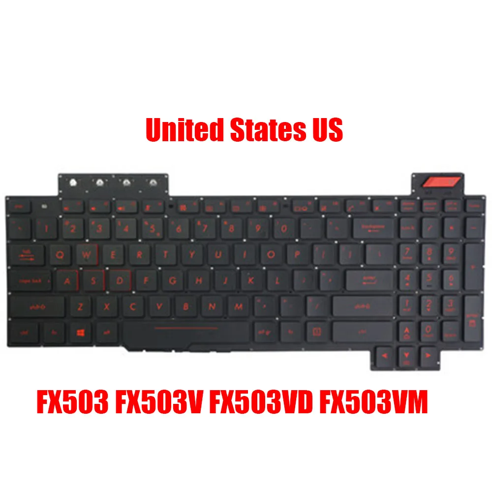 

Клавиатура ноутбука ASUS FX503 с подсветкой без рамки US\FR\IT, черная