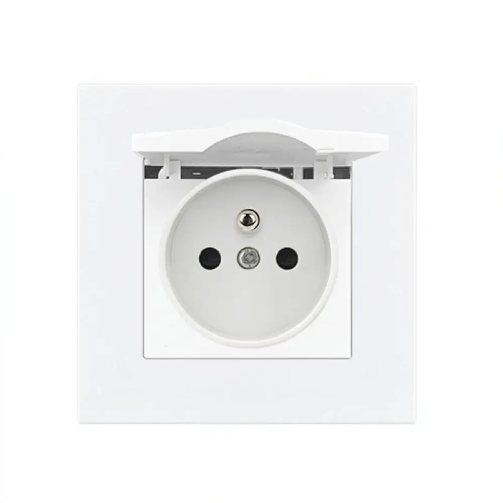 High Efficiency French Standard Wall Outlet With USB Charger Panel 16A Electrical Socket For Russia France Korea Installation
