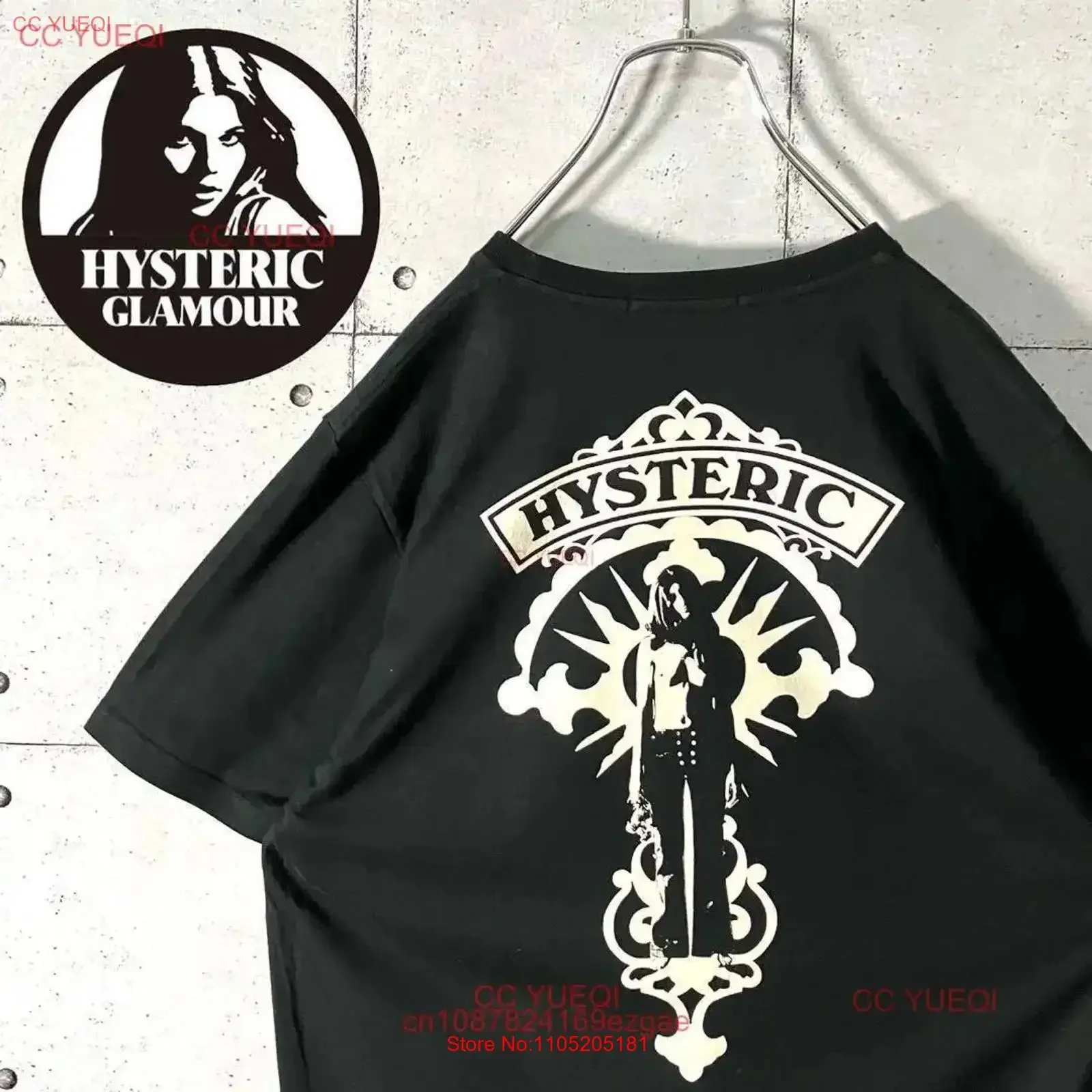 Made in Japan Hysterical Glamour Hiss Girl Back Print T shirt Black M vintage Washed designer clothes Versatile Slightly