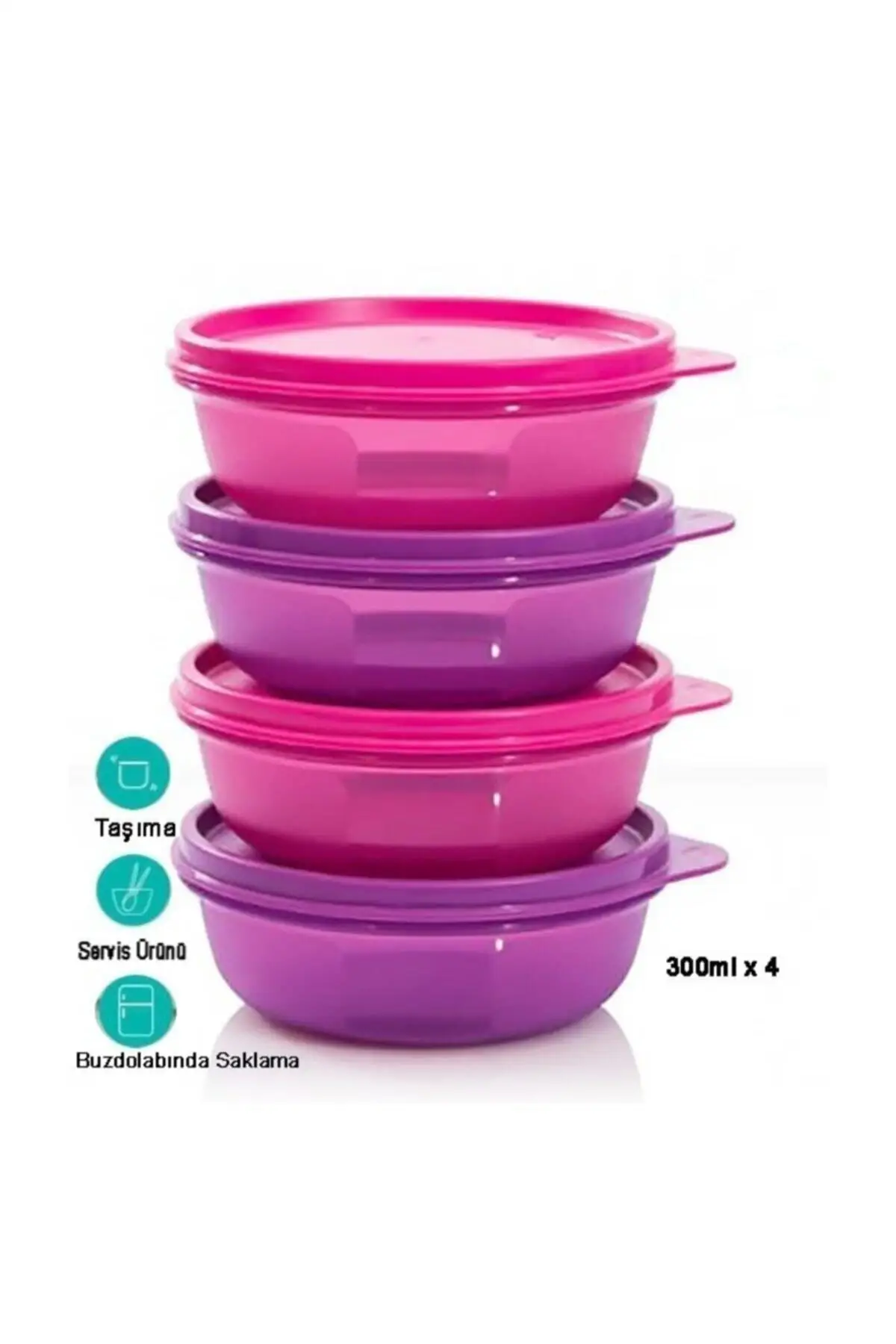 

Candy Containers 4lü Pink Purple Storage Container 4x300 ml Food Containers Travel Travel Container